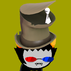 Sollux from Homestuck wearing a Team Fortress 2 Ghostly Gibus.